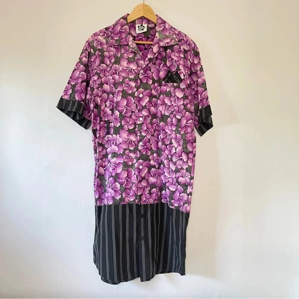 Hilo Hattie Hawaian Midi Collared Button‎ Up Dress XL Floral